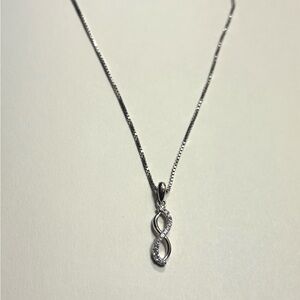 Sterling Silver Infinity Pendant Necklace - Silver